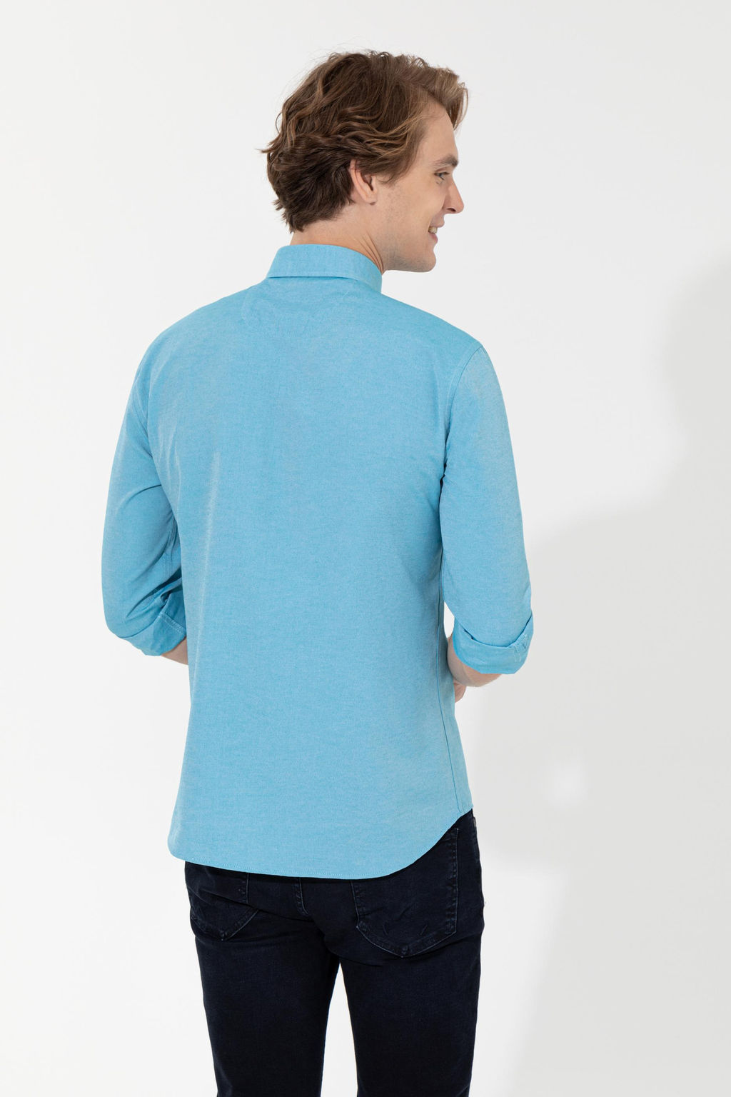 Erkek Petrol Uzun Kollu Basic G_mlek