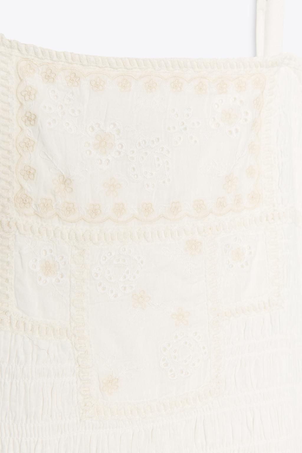 EMBROIDERED FLORAL MIDI DRESS - Zara фото 7