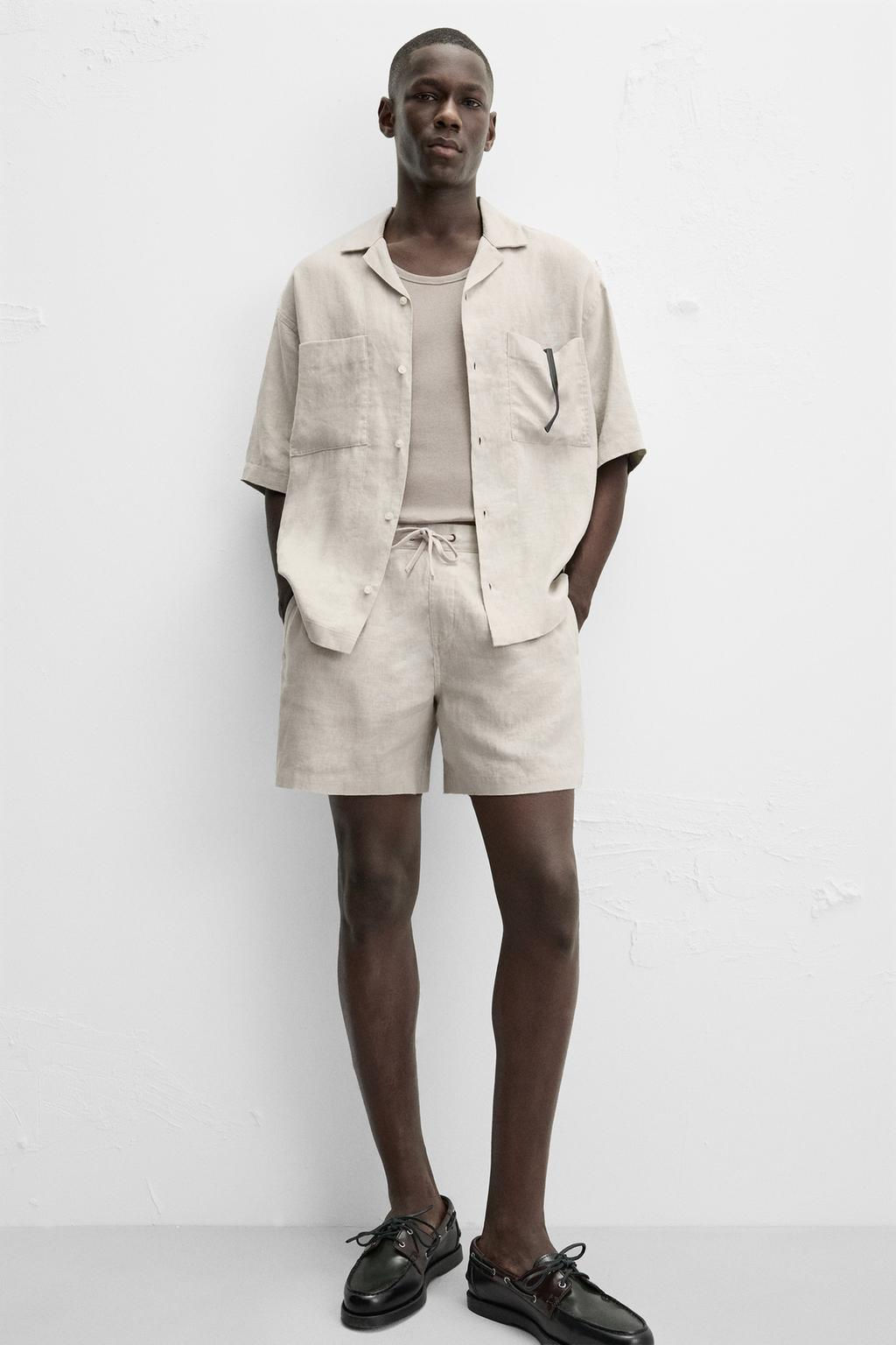 100% LINEN BERMUDA SHORTS - Zara фото 14