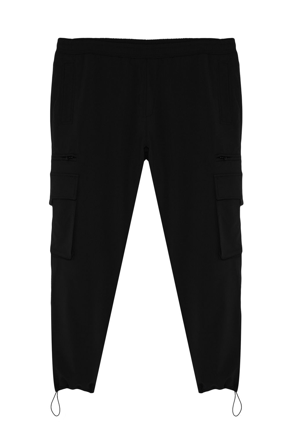Trendyolmilla Man Siyah Jogger Teknik Parasut Kumas Buyuk Beden Pantolon TMNAW24AR00001
