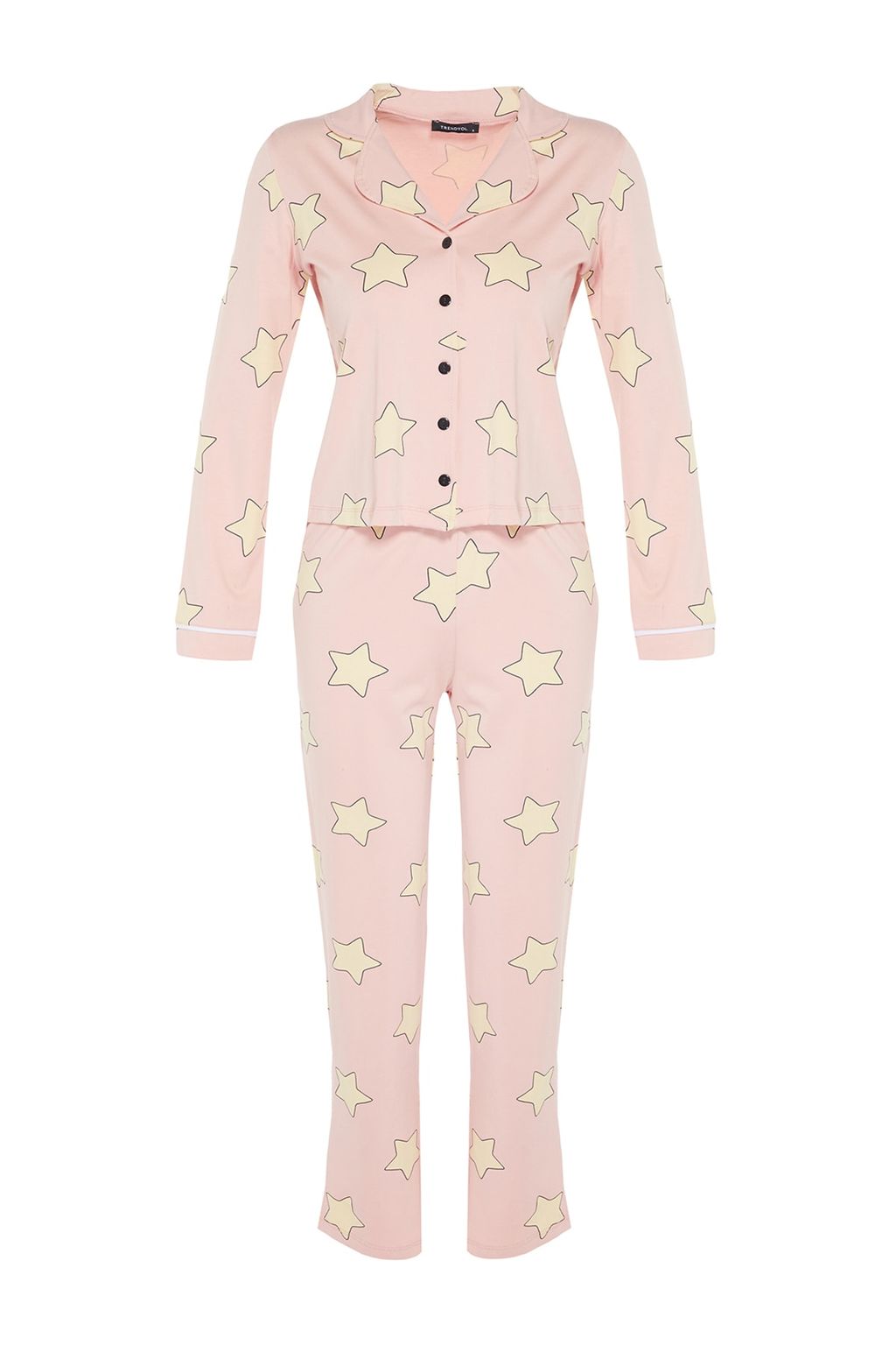 Trendyolmilla Bordo %100 Pamuklu Y?ld?z Desenli Orme Pijama Tak?m? THMAW21PT0456  фото 2