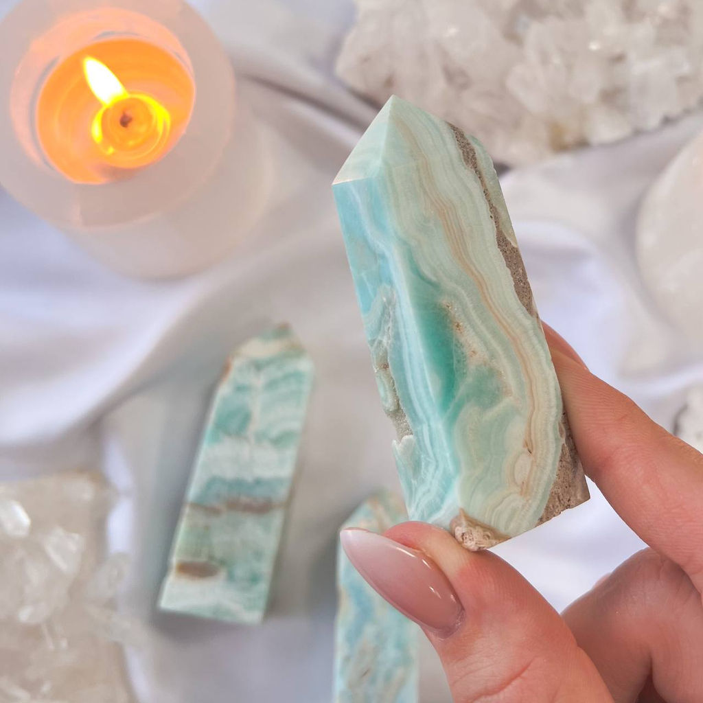 Кристалл из голубого Арагонита