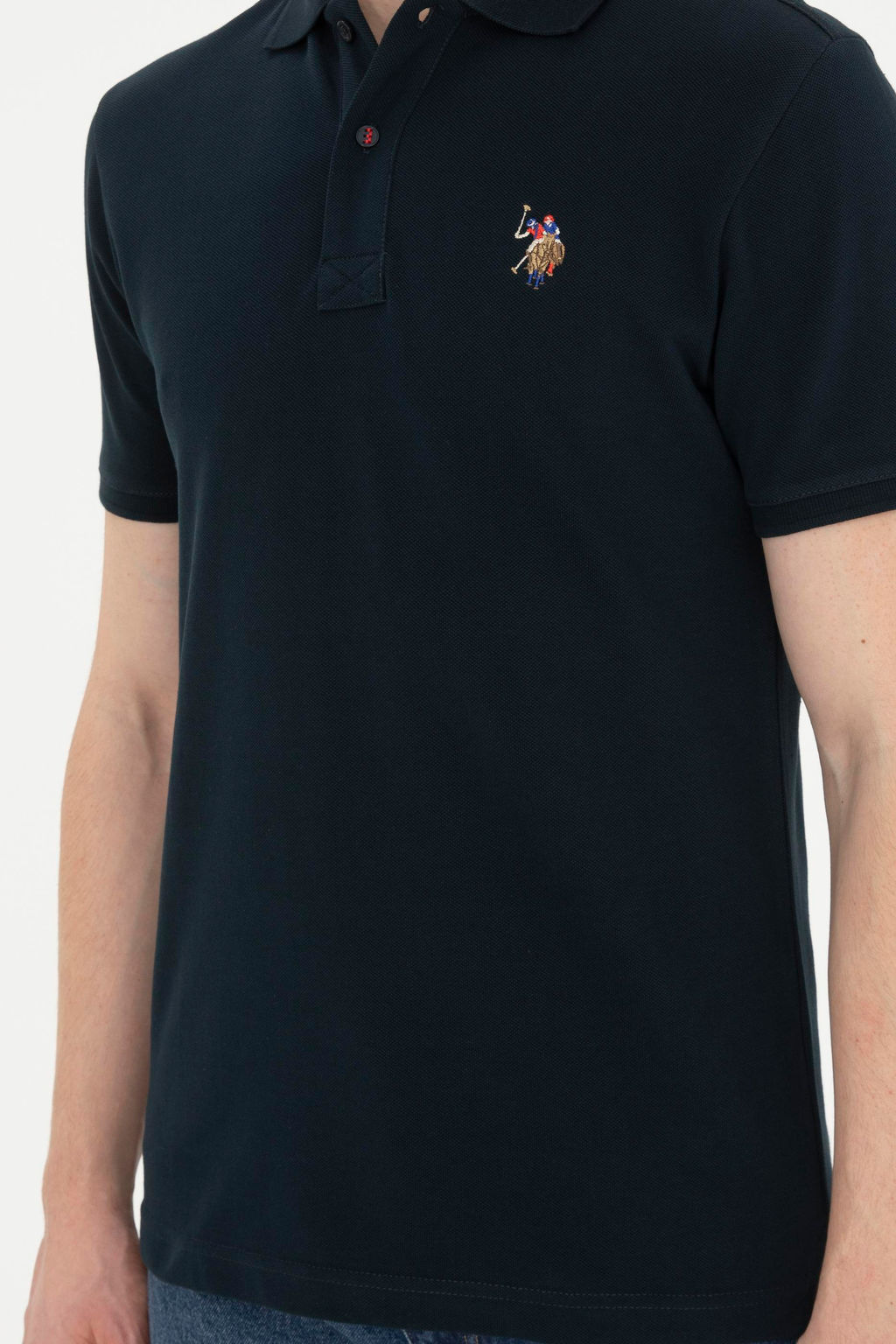 Мужская темно-синяя базовая футболка Неожиданная скидка в корзине - U.s. polo assn фото 6