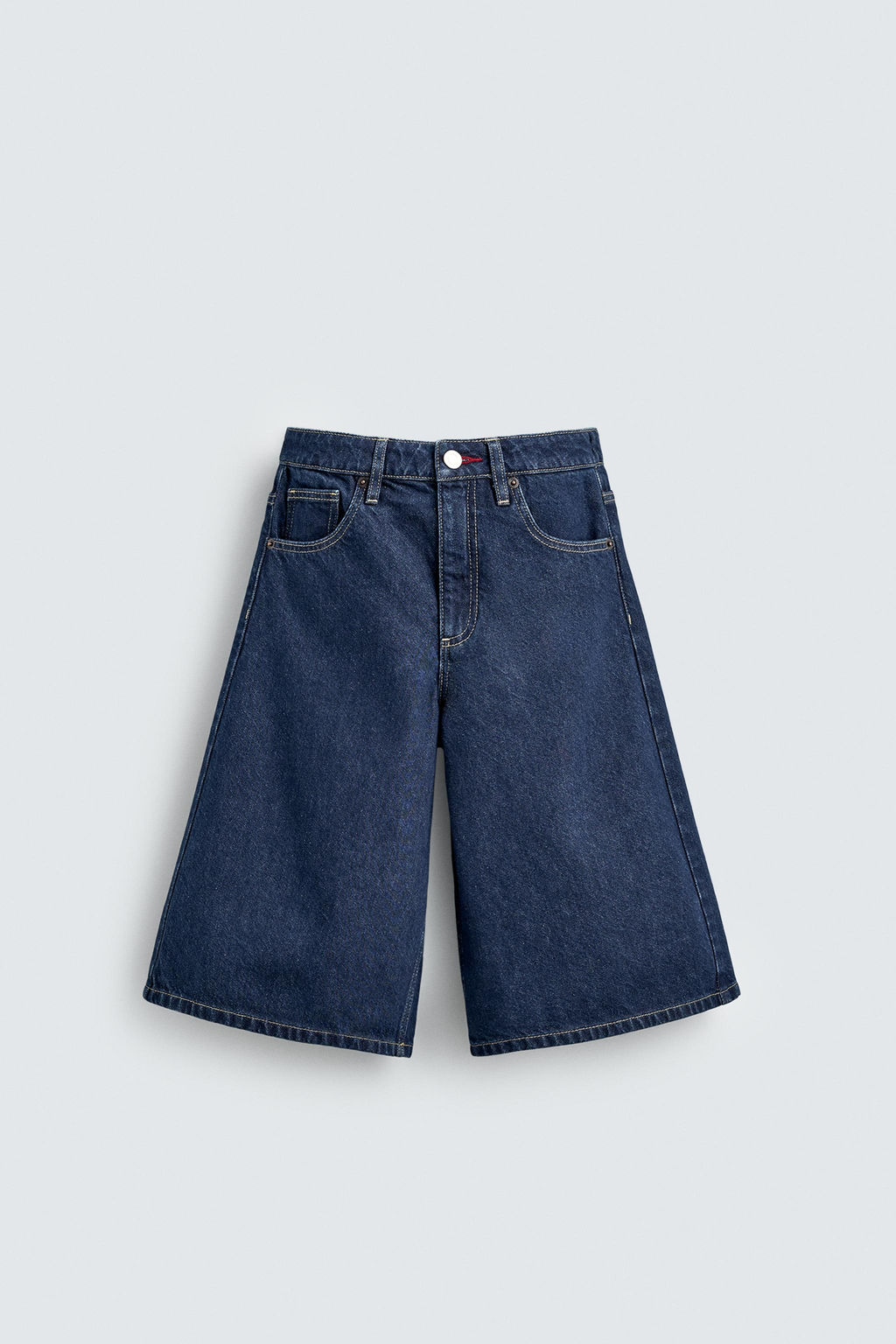 EMBROIDERED DENIM MIDI BERMUDA SHORTS HARRY LAMBERT FOR ZARA X DISNEY