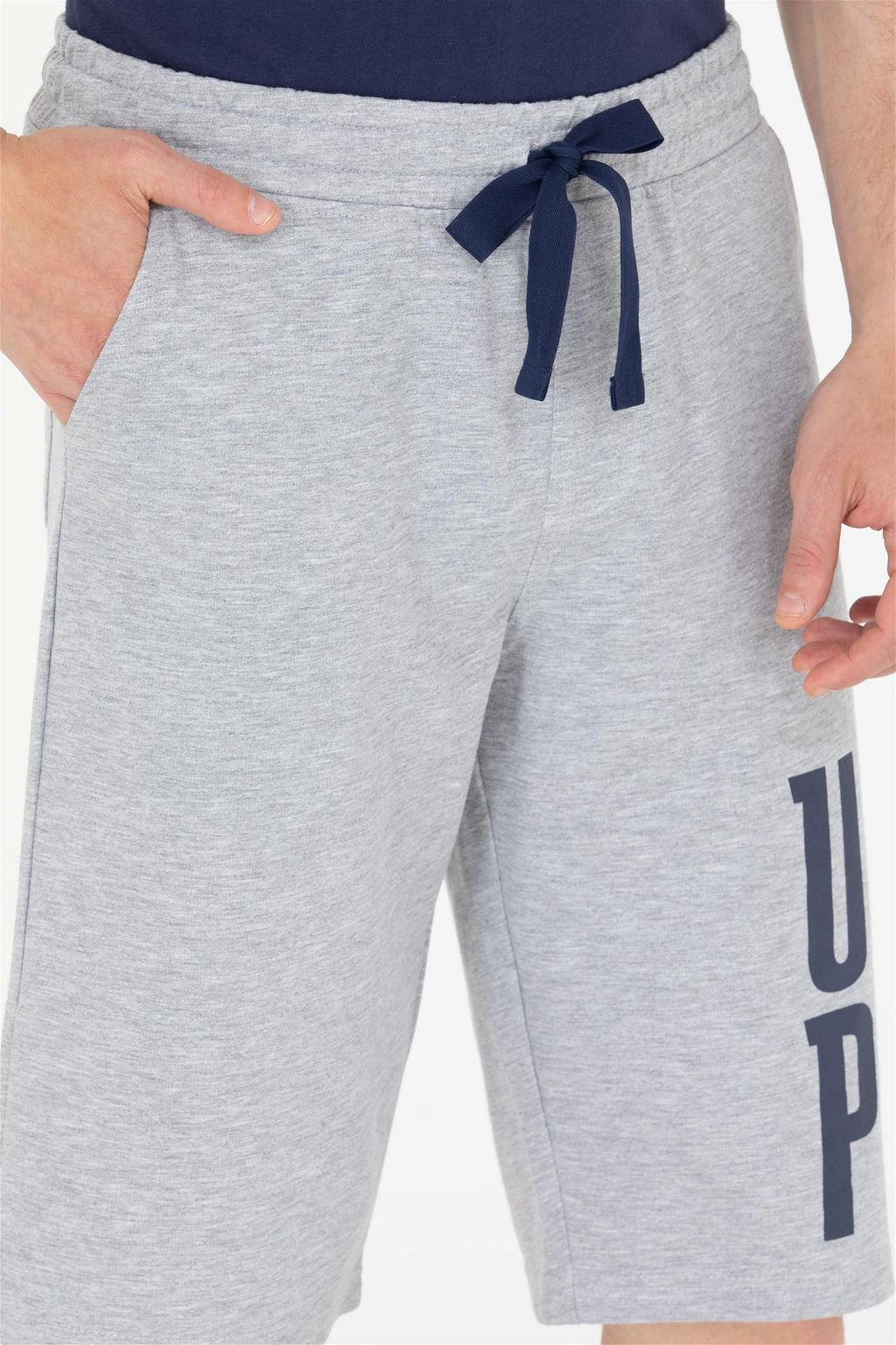 Мужские серые меланжевые вязаные шорты - U.s. polo assn фото 5