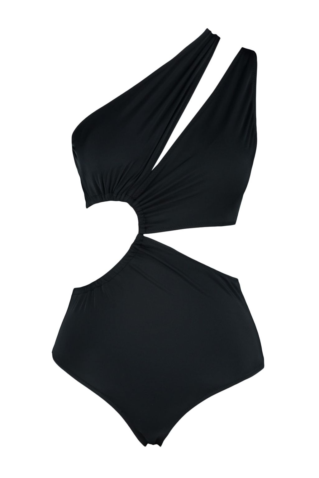Siyah Tek Omuz Tunelli Cut Out/Pencereli Regular Core Mayokini TBESS23MA00206