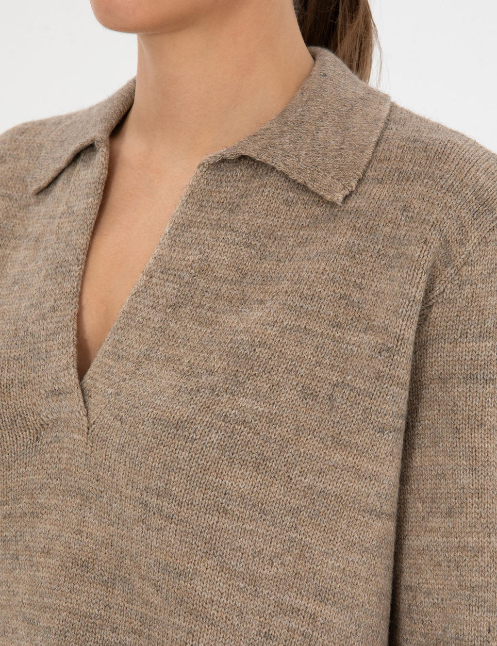 Bej Comfort Fit Polo Yaka Kazak - Pierre cardin фото 7