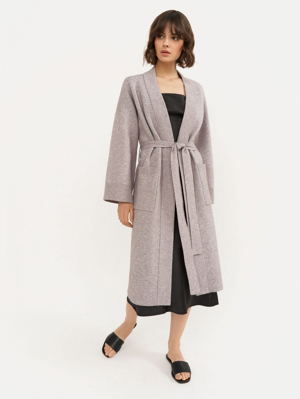 Conso/KPL 210701 - grey Пальто Трикотажное