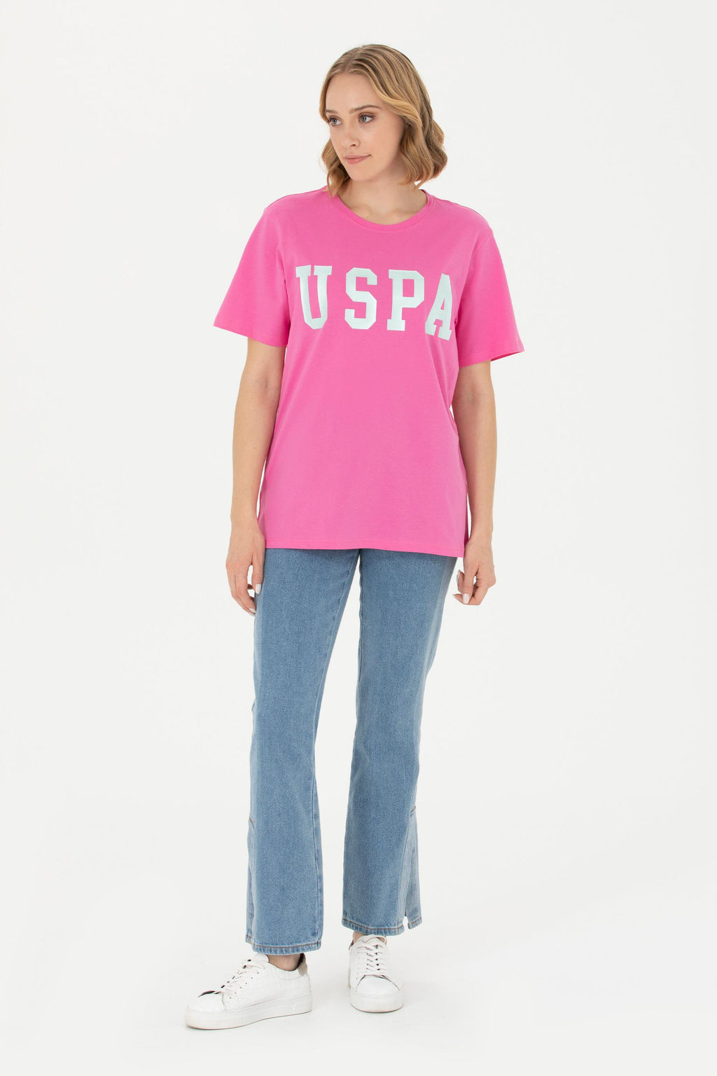 Женская розовая базовая футболка Неожиданная скидка в корзине - U.s. polo assn фото 4