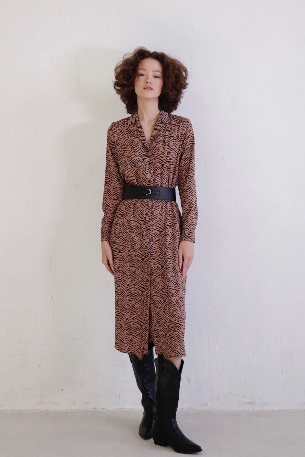 Платье-рубашка с английским воротником принт - Martichelli фото 119