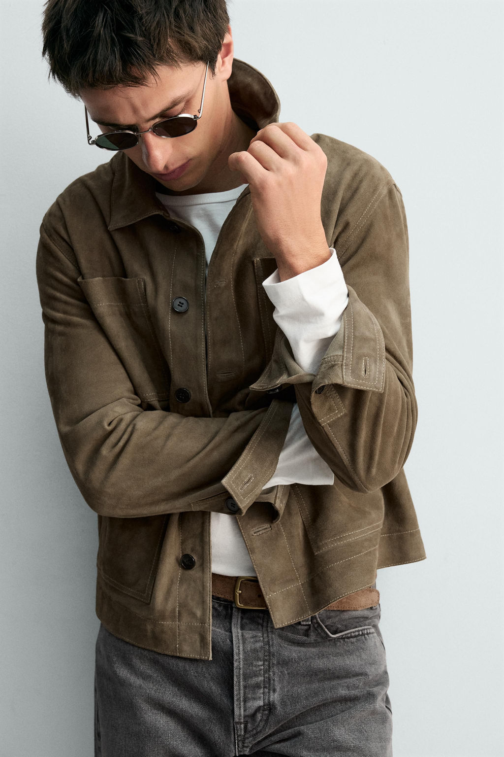 LIMITED EDITION LEATHER SUEDE JACKET WITH POCKETS - Zara фото 5