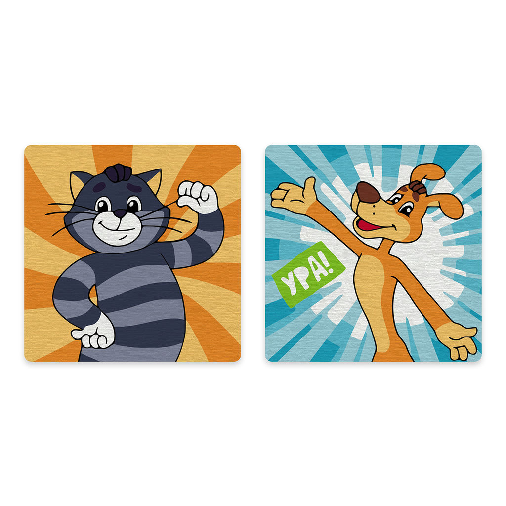 ФРЕЯ CMF-PNBM-006 Набор для раскрашивания по номерам (на магните) 9 х 9 см Кот Матроскин и Шарик