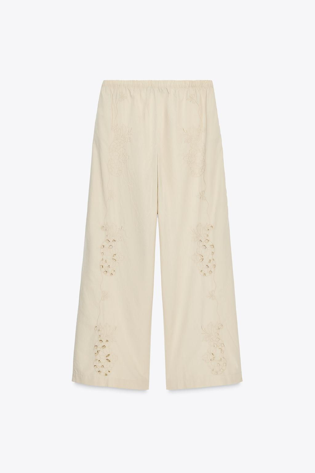 EMBROIDERED PYJAMA TROUSERS - Zara фото 5