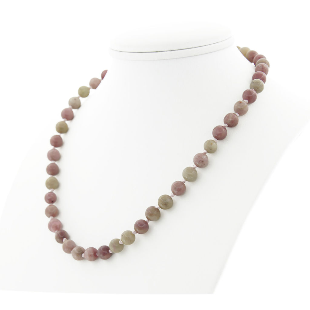Бусы родонит, круглые 8мм, короткие 48см