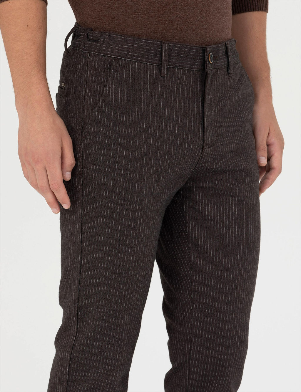 Kahverengi Slim Fit Kanvas Pantolon - Pierre cardin фото 5
