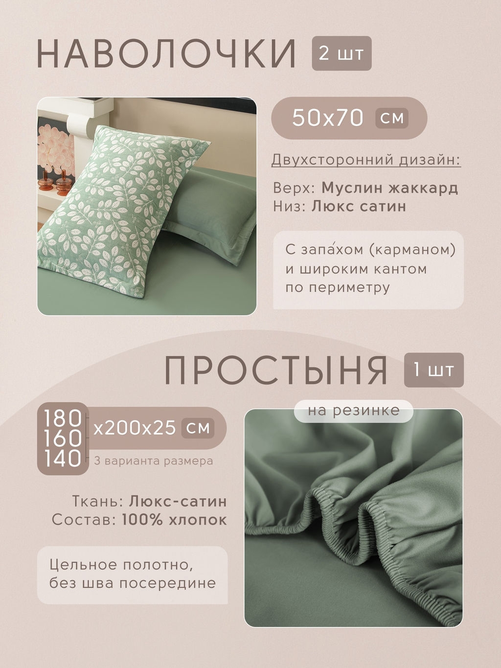 Комплект постельного белья на резинке Сатин Aurora Veil с Покрывалом AVR006 180*200*25;160*200*25;140*200*25 Евро - Ситрейд фото 4