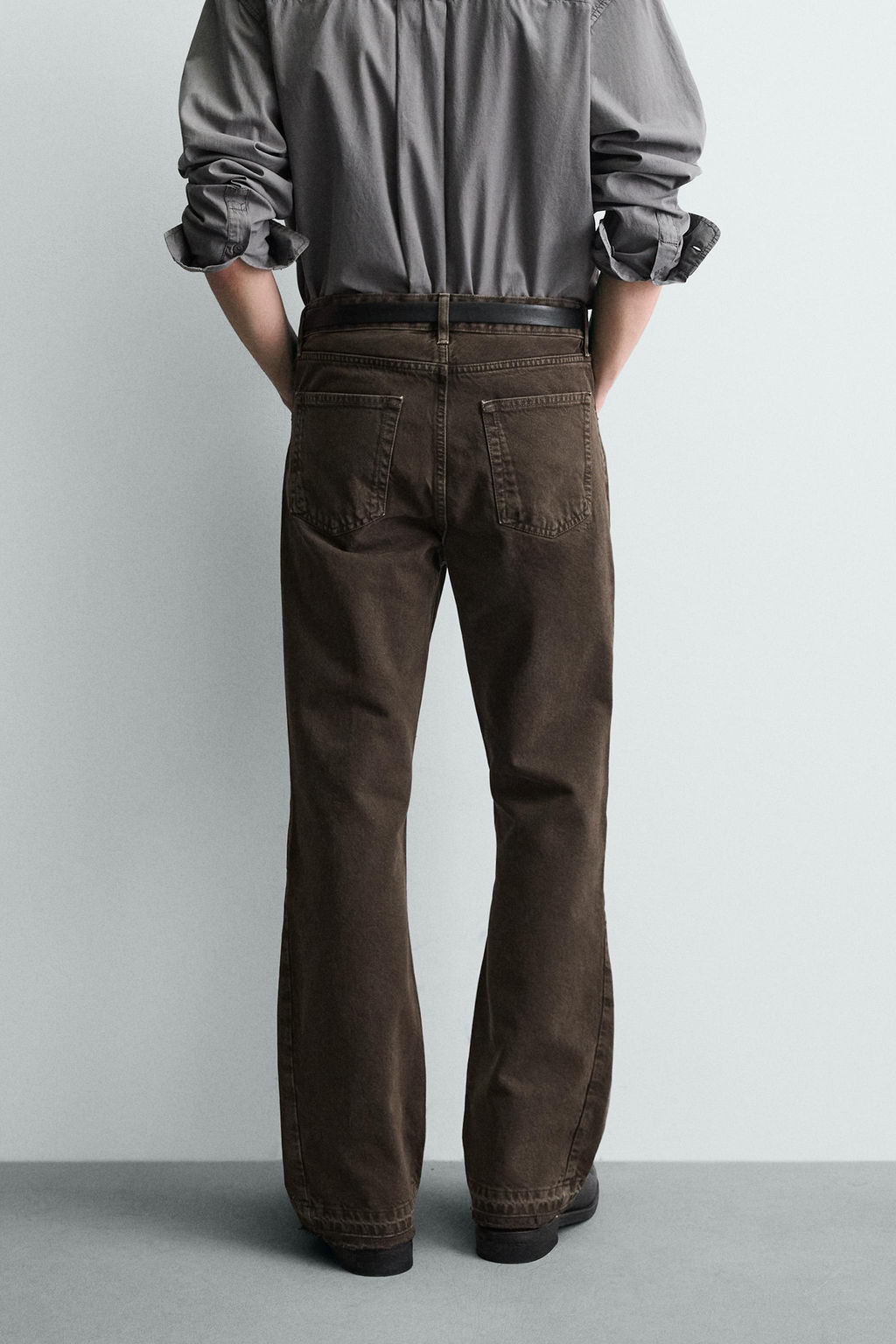 JEANS FLARE FIT ROTOS / Marr?n - Zara фото 12