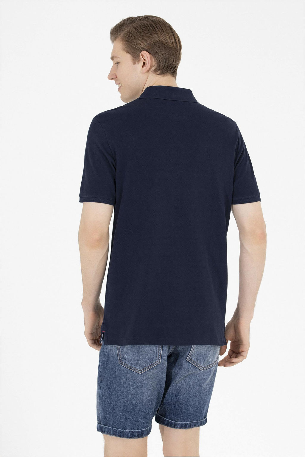 Мужская темно-синяя футболка с воротником поло Basic - U.s. polo assn фото 12