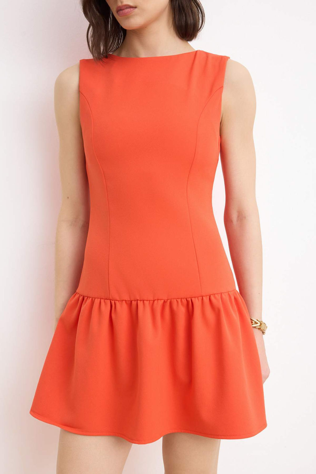 Nar Cicegi Kolsuz Etegi Volanl? Mini Esnek Dokuma Elbise TWOSS26EL00304 - Trendyolmilla фото 3