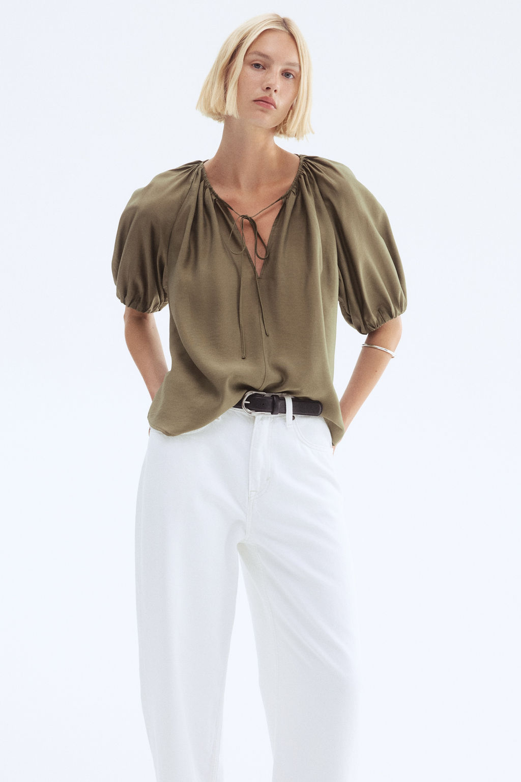 Blusa con mangas globo - H&m фото 8