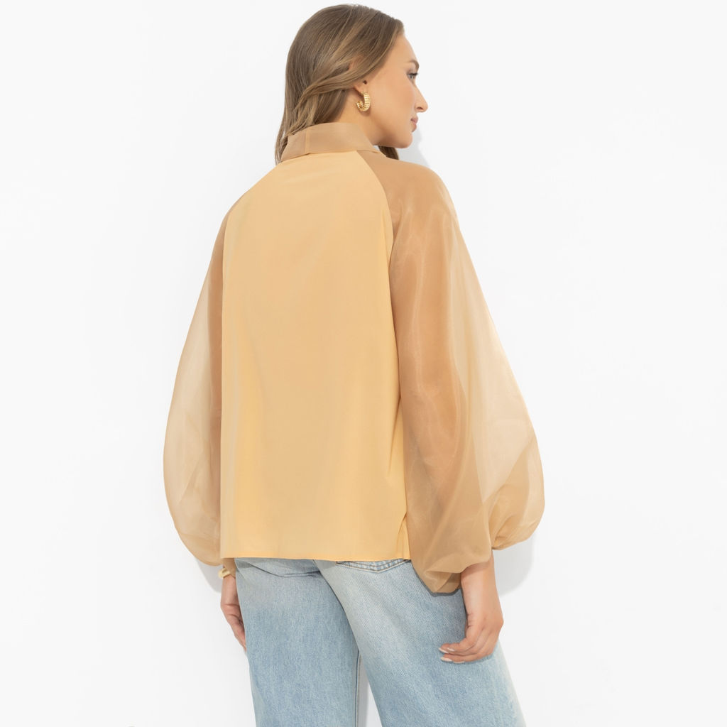 Блуза комбинированная с органзой, Больше, чем образ - Charutti фото 5