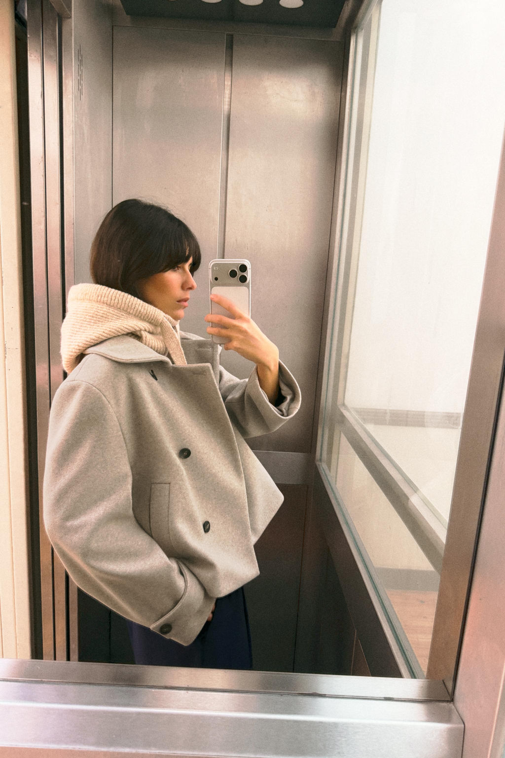 SHORT COAT WITH HIGH COLLAR - Zara фото 10