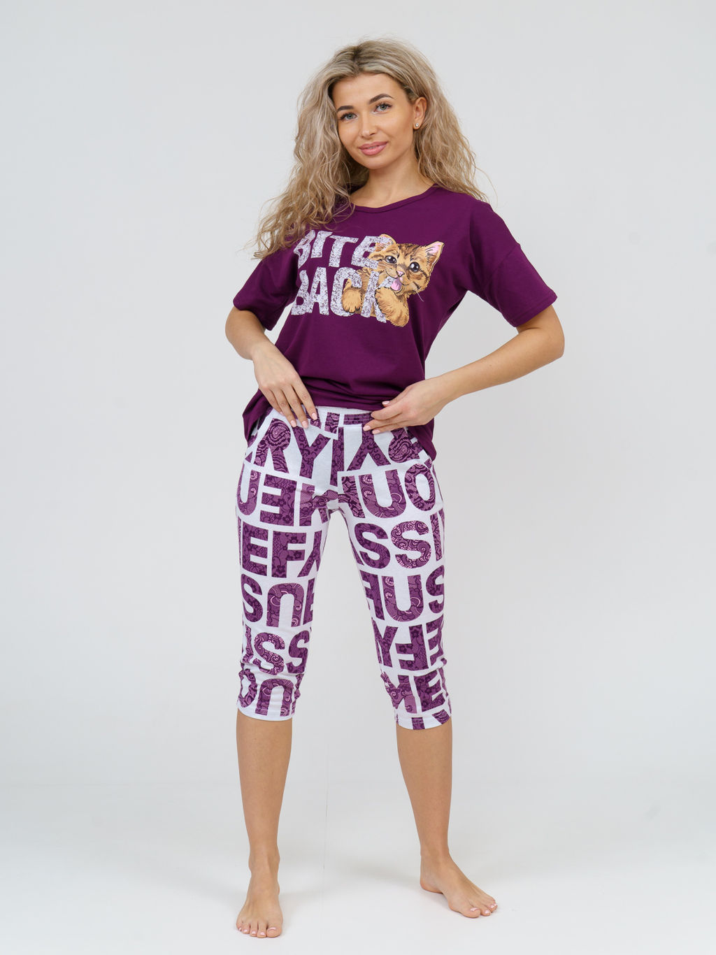 783 Пижама "Буквы/фиолетовый"