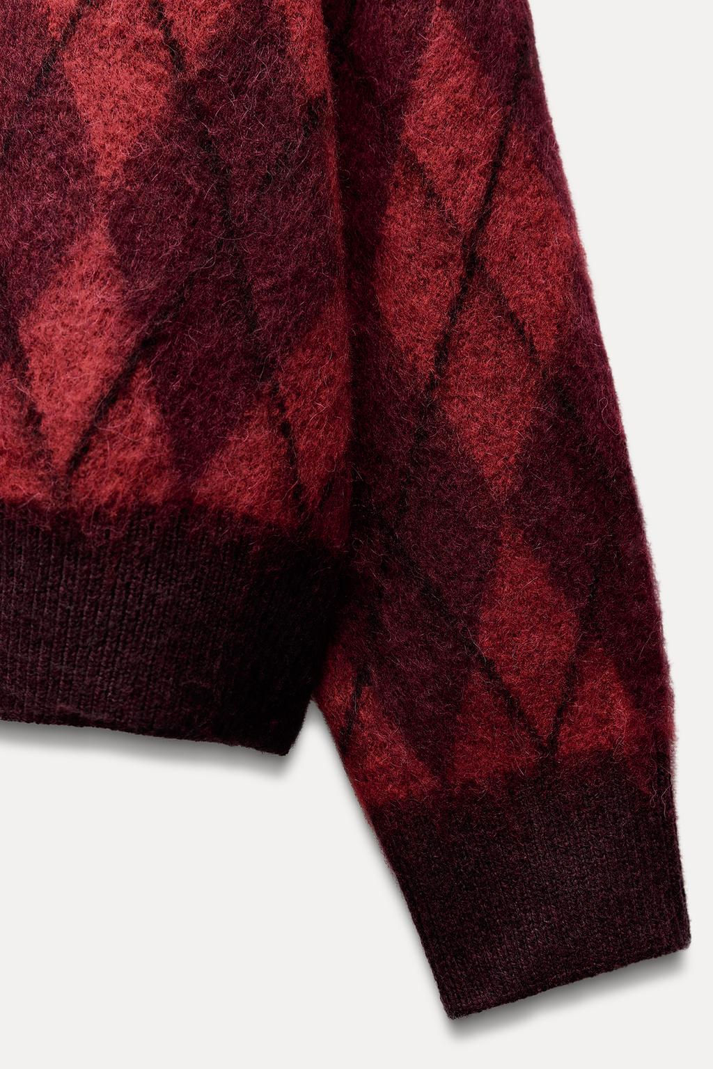 DIAMOND KNIT SWEATER - Zara фото 3