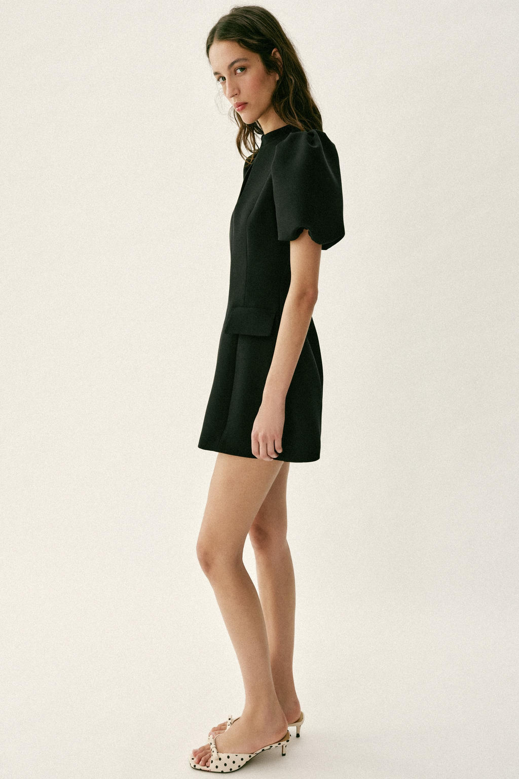 VESTIDO CORTO MANGA ABULLONADA / Negro - Zara фото 13
