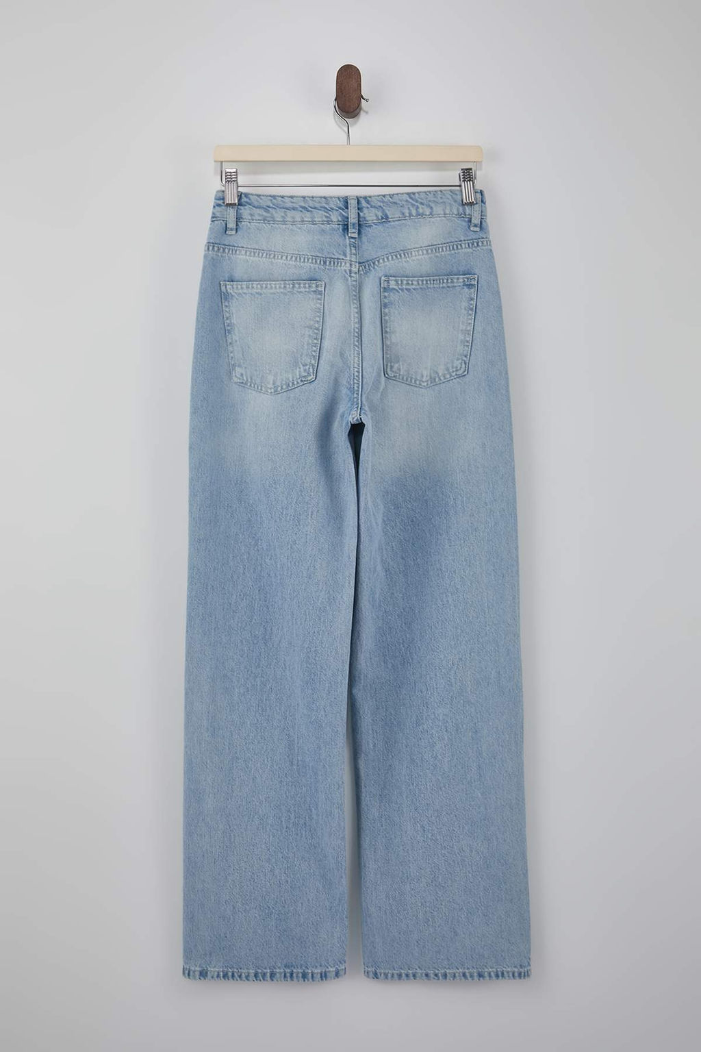 Ac?k Mavi DOKUMLU Normal Bel %100 Pamuk Wide Leg Jeans TWOSS26JE00135 - Trendyolmilla фото 2