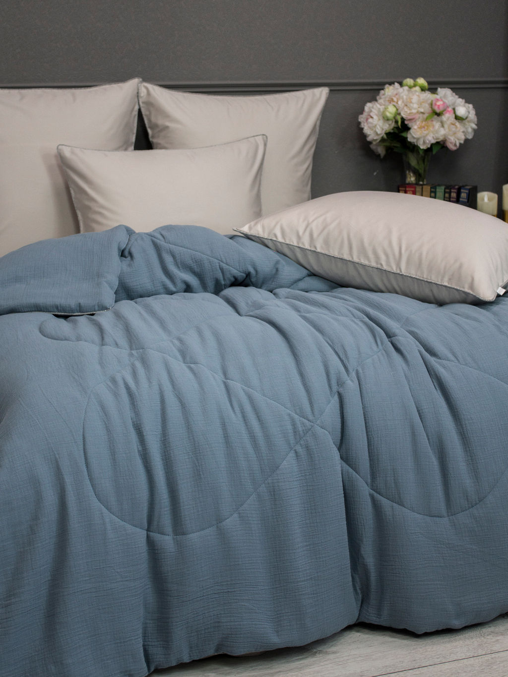 Muslin & Satin Solid color (деним бежевый) комплект