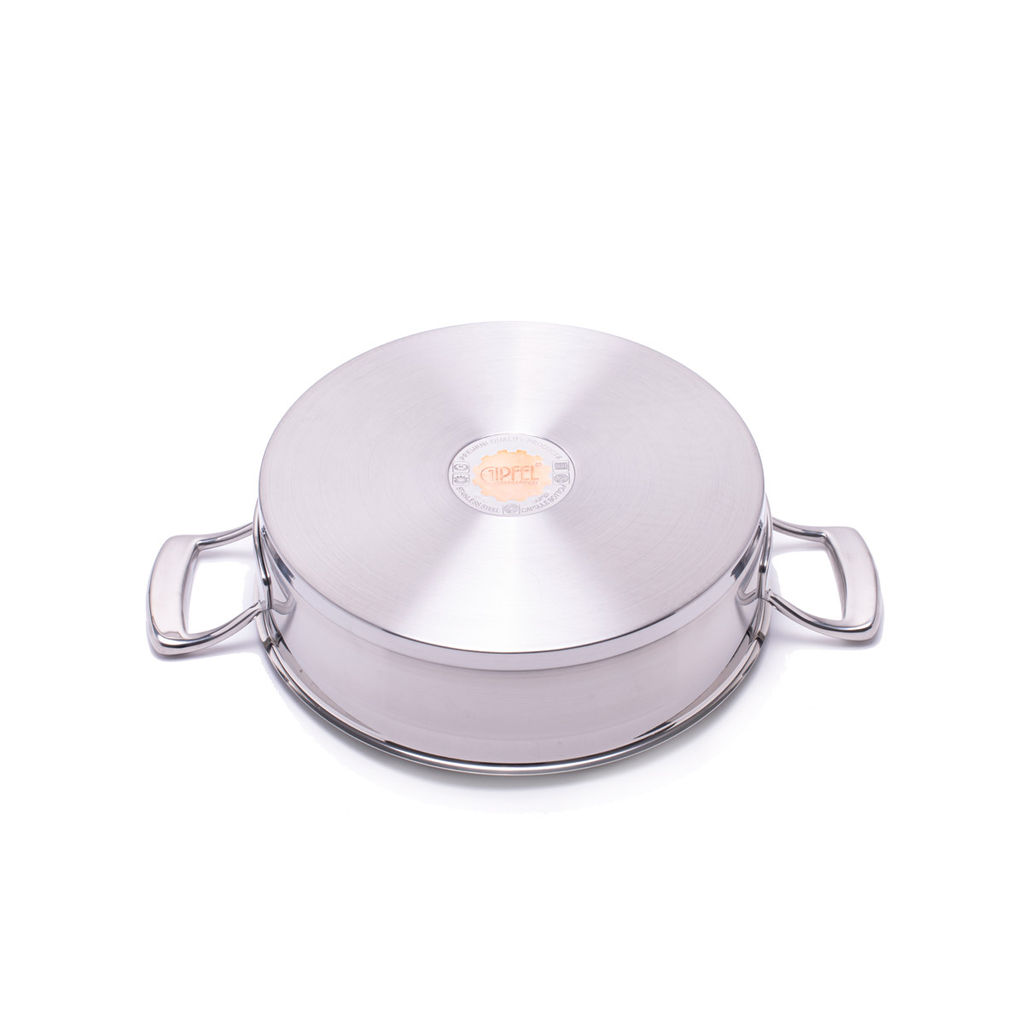 1230 GIPFEL Сотейник PRESTIGE 24х6,5см/2,9л, со стеклянной крышкой, с индукционным капсульным дном. Материал: нерж. сталь 18/10. Толщина: 0,7мм / 5мм  фото 3