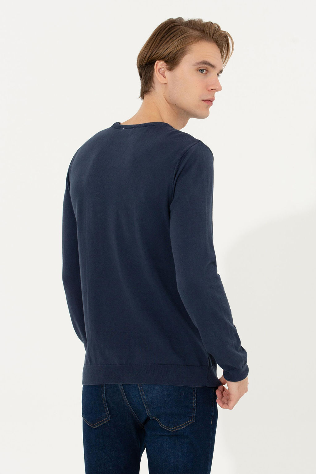 U. S. Polo Assn / Мужской темно-синий базовый свитер - U.s. polo assn фото 17