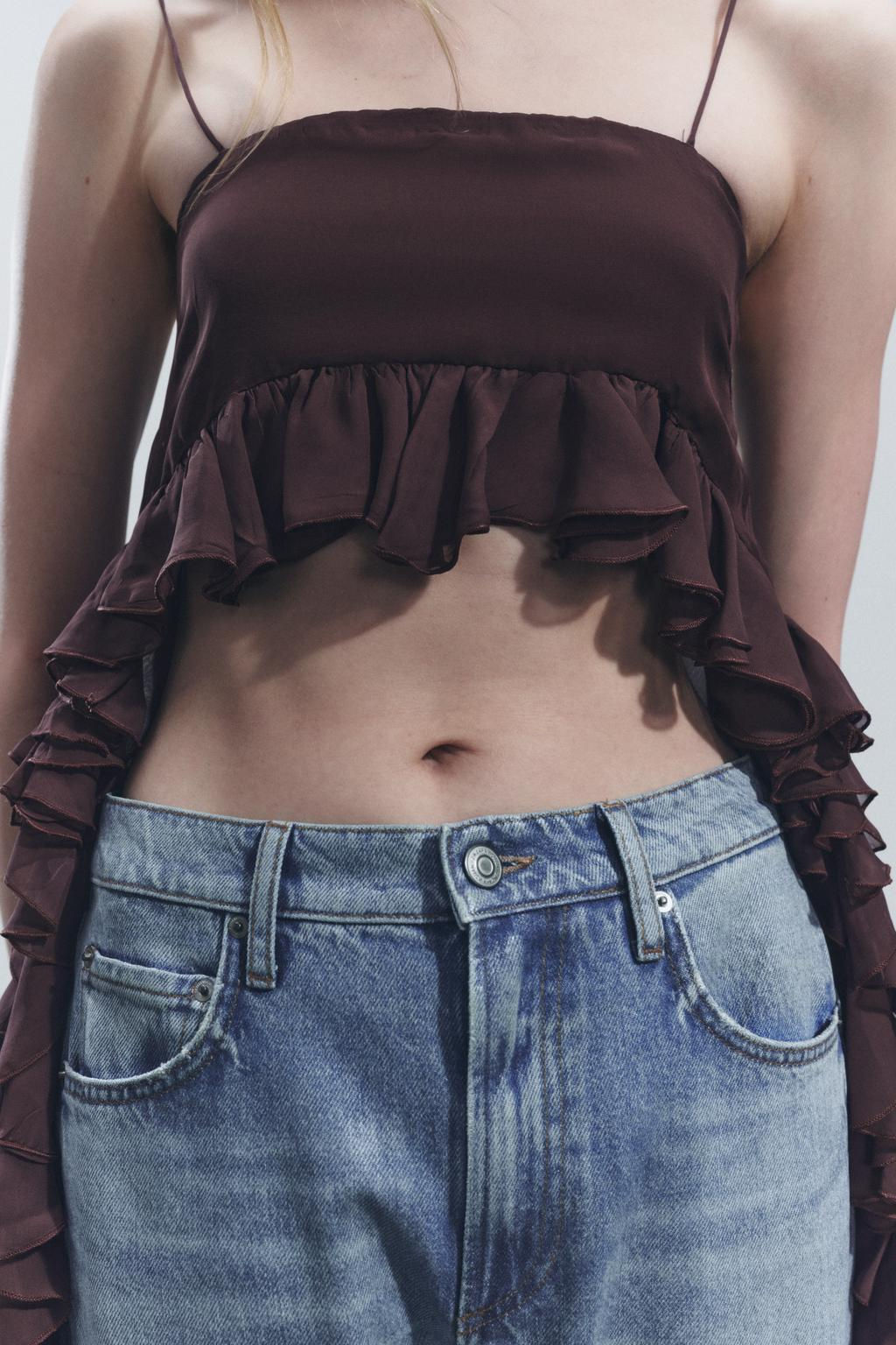 ZW COLLECTION STRAIGHT-LEG MID-RISE JEANS - Zara фото 2