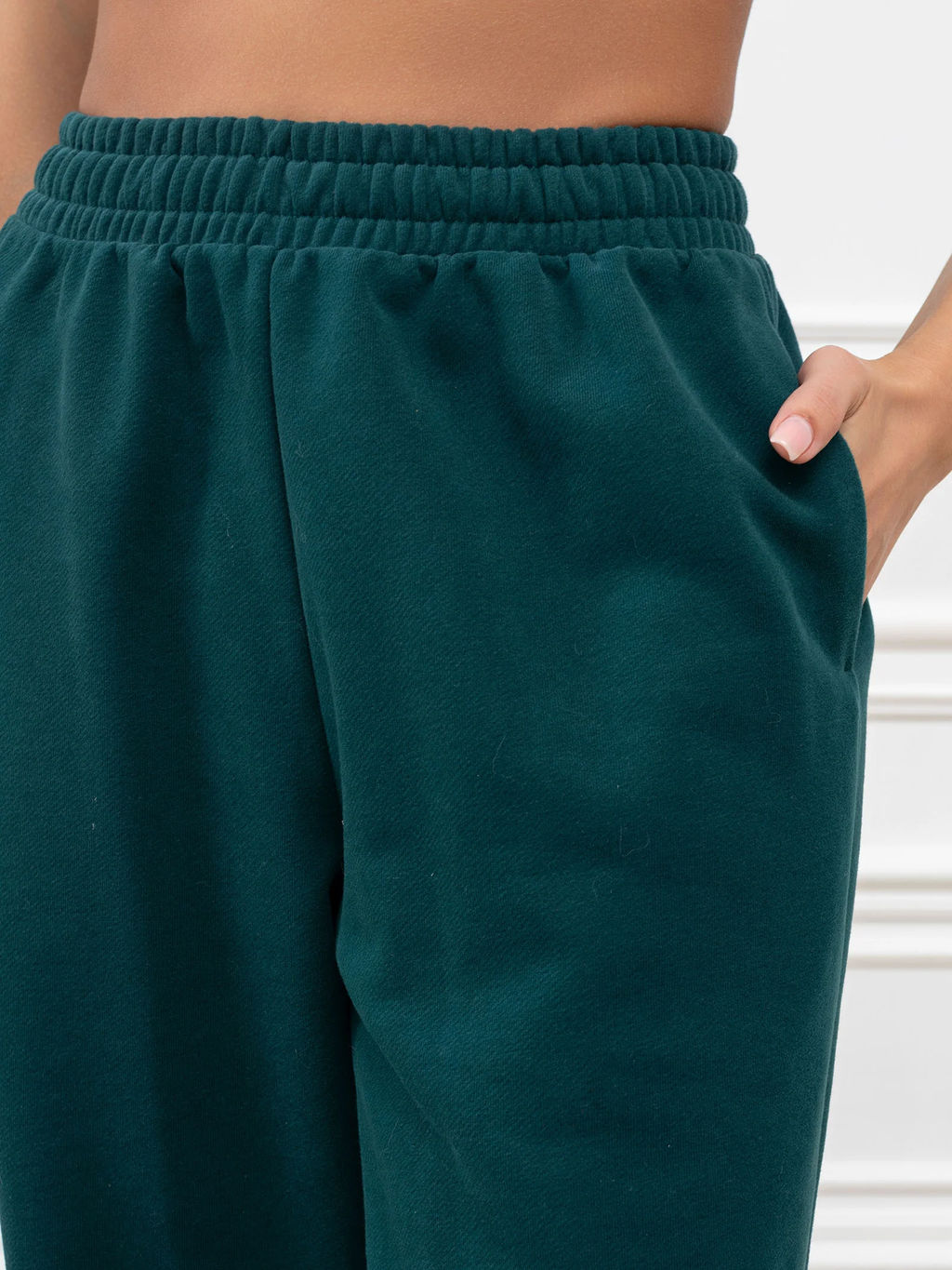 Брюки джоггеры женские Пич Изумрудный - Modamica фото 4