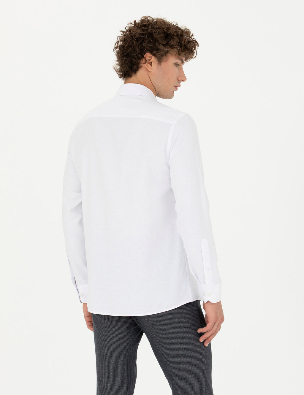 Beyaz Slim Fit Uzun Kollu G_mlek