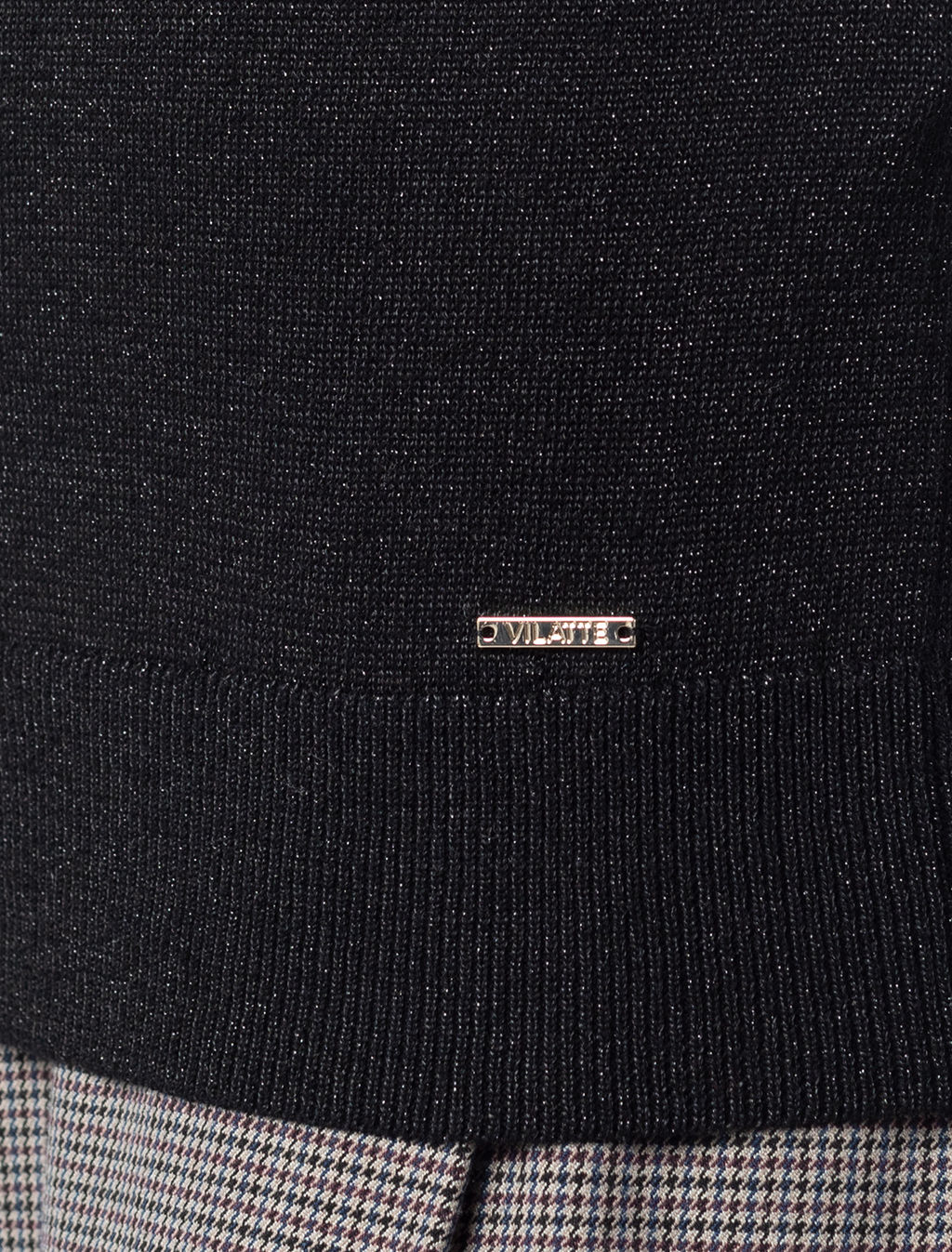 VILATTE / Базовый свитер из хлопка с мягким люрексом  фото 2