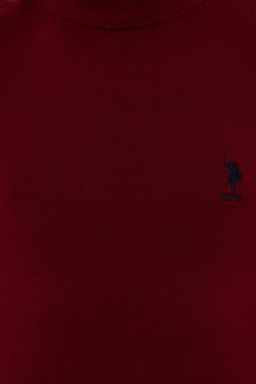 U. S. Polo Assn Мужской базовый трикотажный свитер бордового цвета с водолазкой - U.s. polo assn фото 6