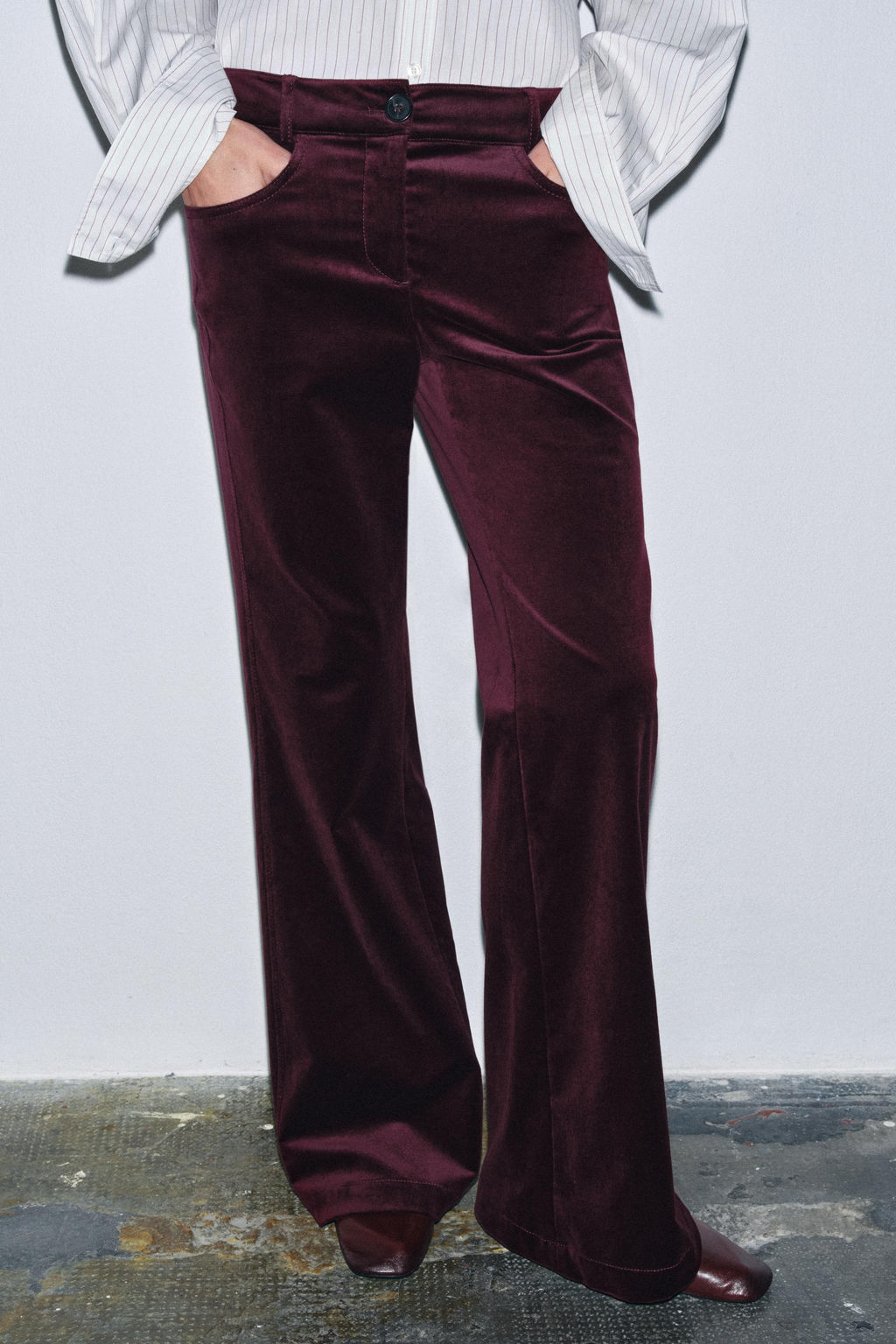 FLARE VELVET TROUSERS ZW COLLECTION - Zara фото 2