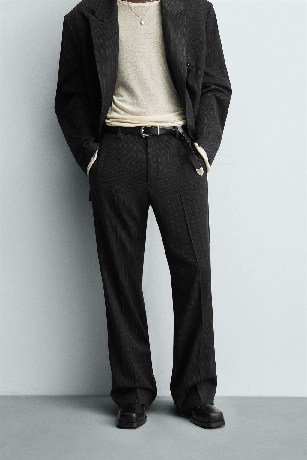 STRIPED SUIT TROUSERS