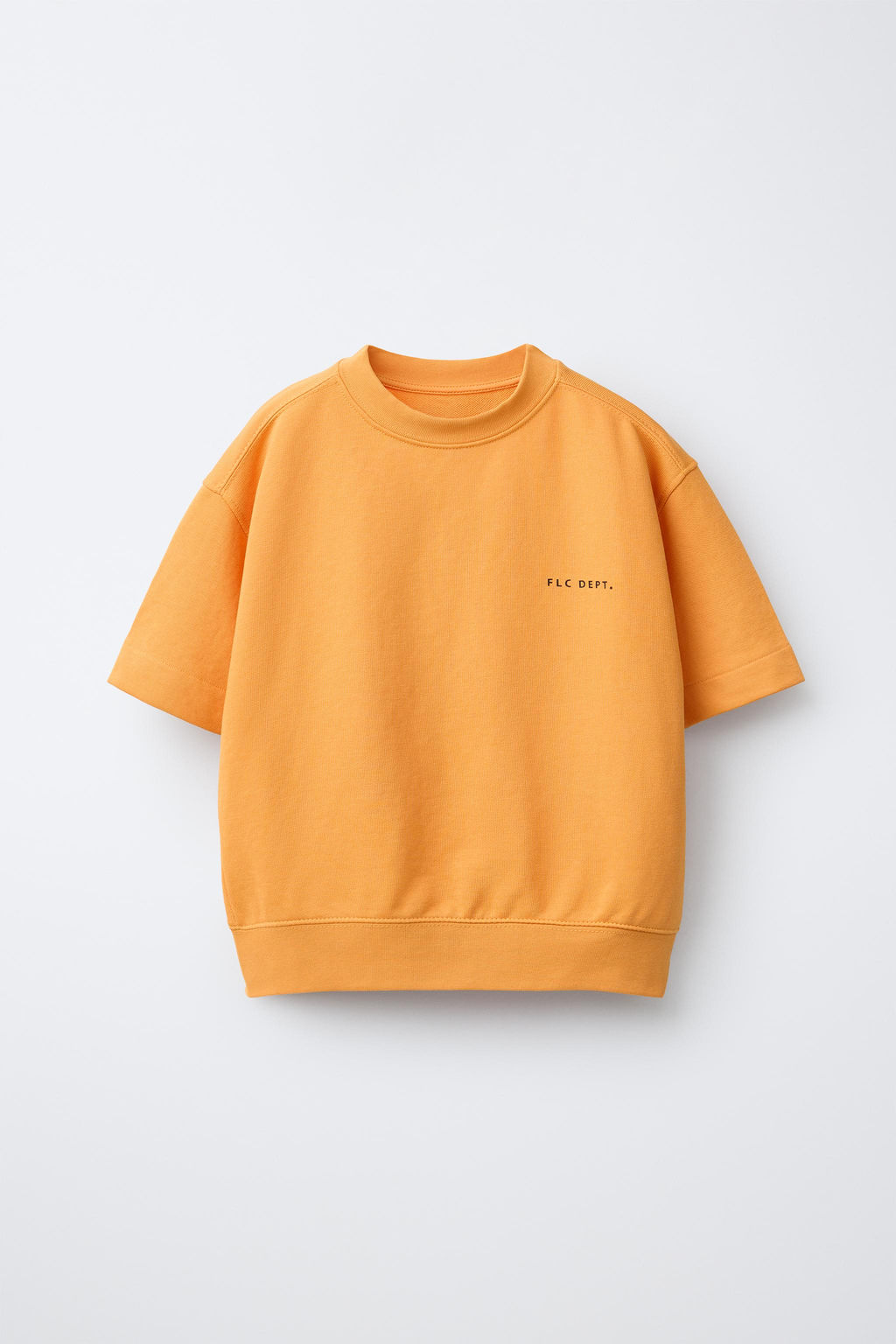SUDADERA MANGA CORTA TEXTO RELIEVE / Naranja - Zara фото 4