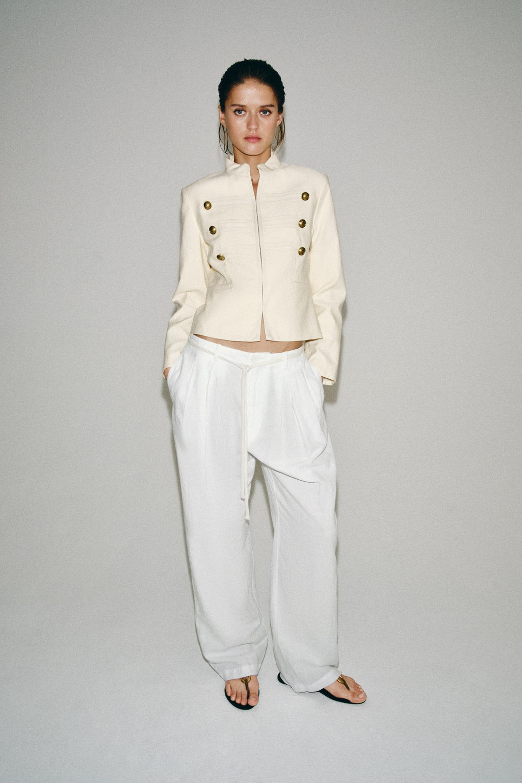 CHAQUETA ENTALLADA BOTONES ZW COLLECTION / Crudo - Zara фото 5