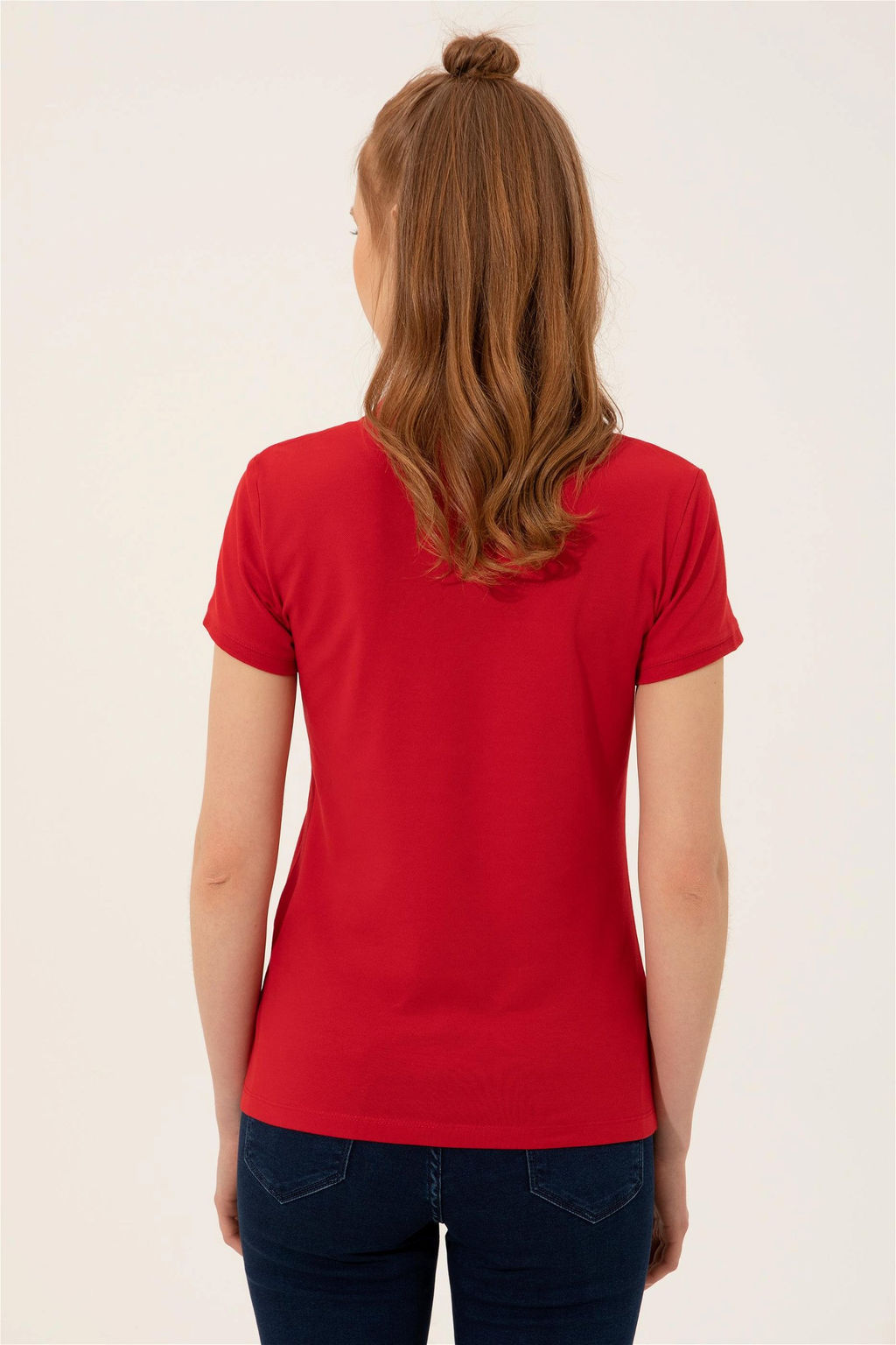 Женская красная футболка с воротником-поло - U.s. polo assn фото 11
