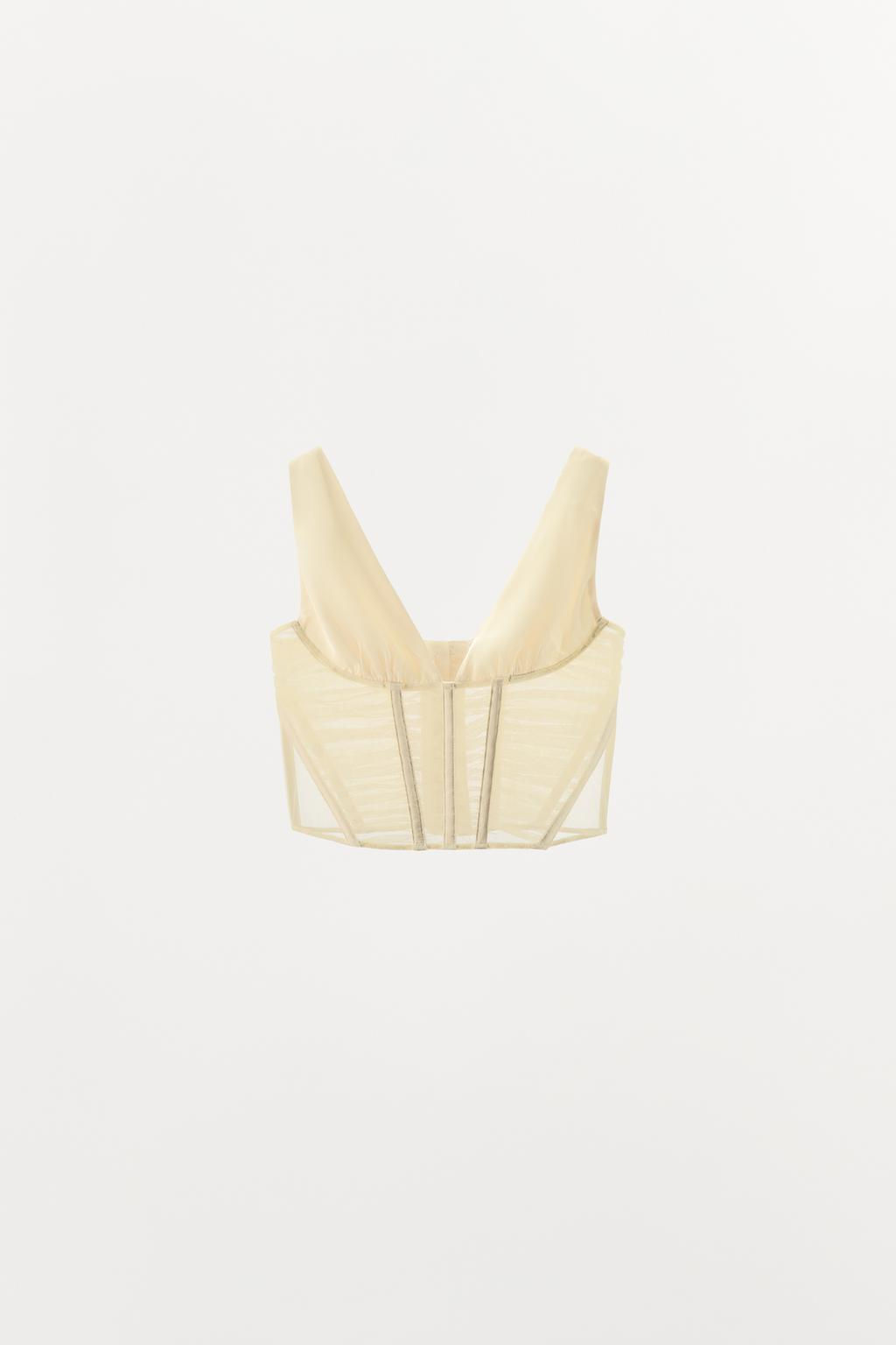 COMBINED SATIN CORSET TOP - Zara фото 5