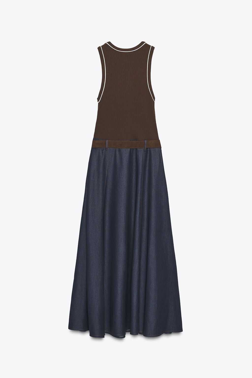 CONTRAST MIDI DRESS WITH BELT - Zara фото 9