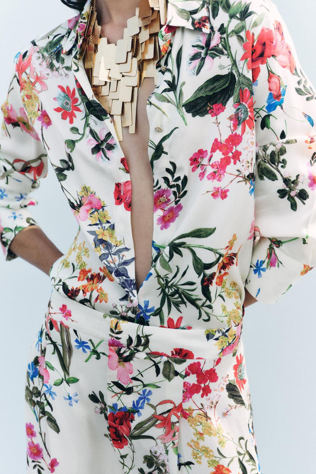 ZW COLLECTION PRINTED SHIRT WITH BUTTONS - Zara фото 3