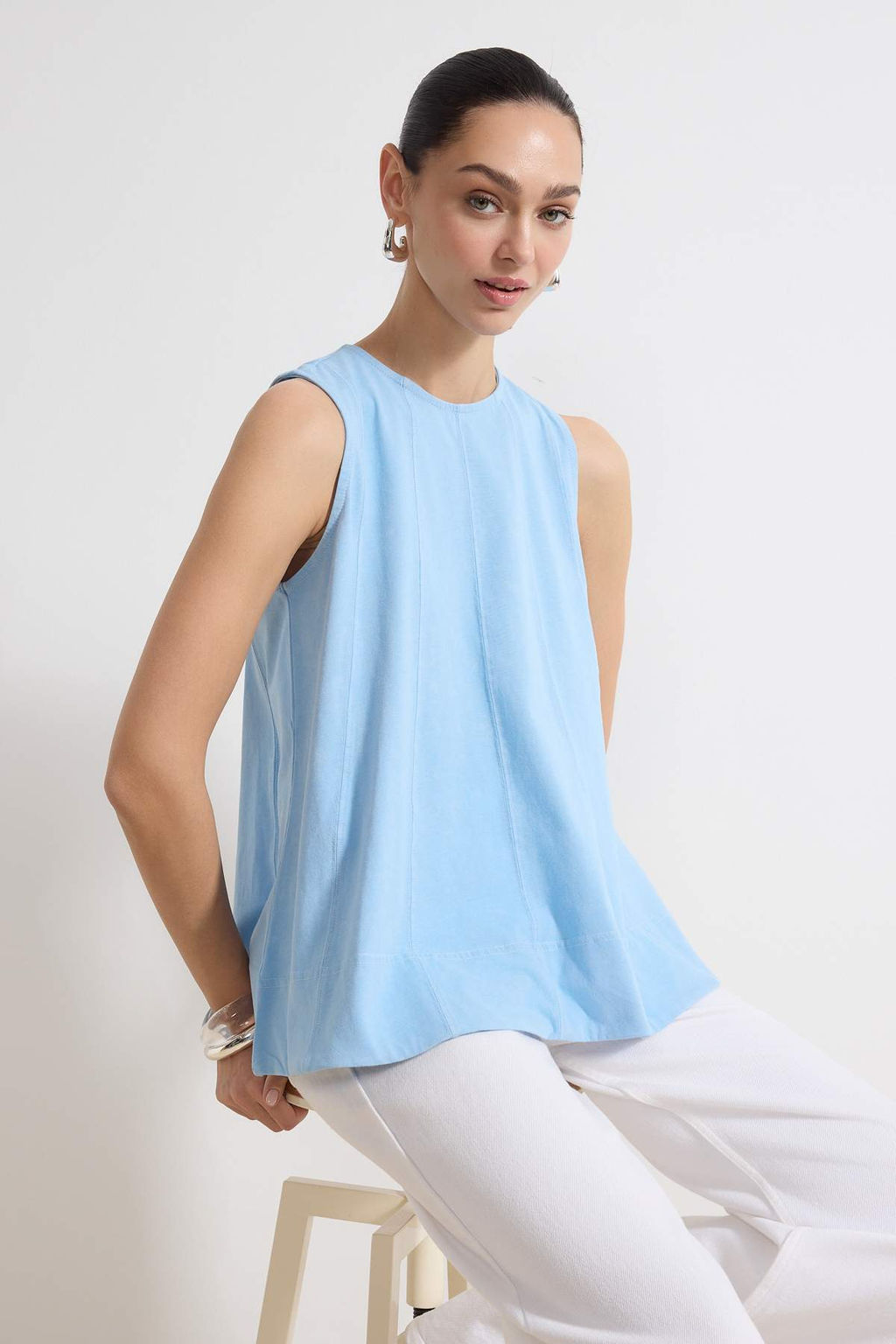 Siyah Relaxed Kolsuz Dikis Detayl? Tok %100 Pamuk Orme Bluz TWOSS26BZ00170 - Trendyolmilla фото 5