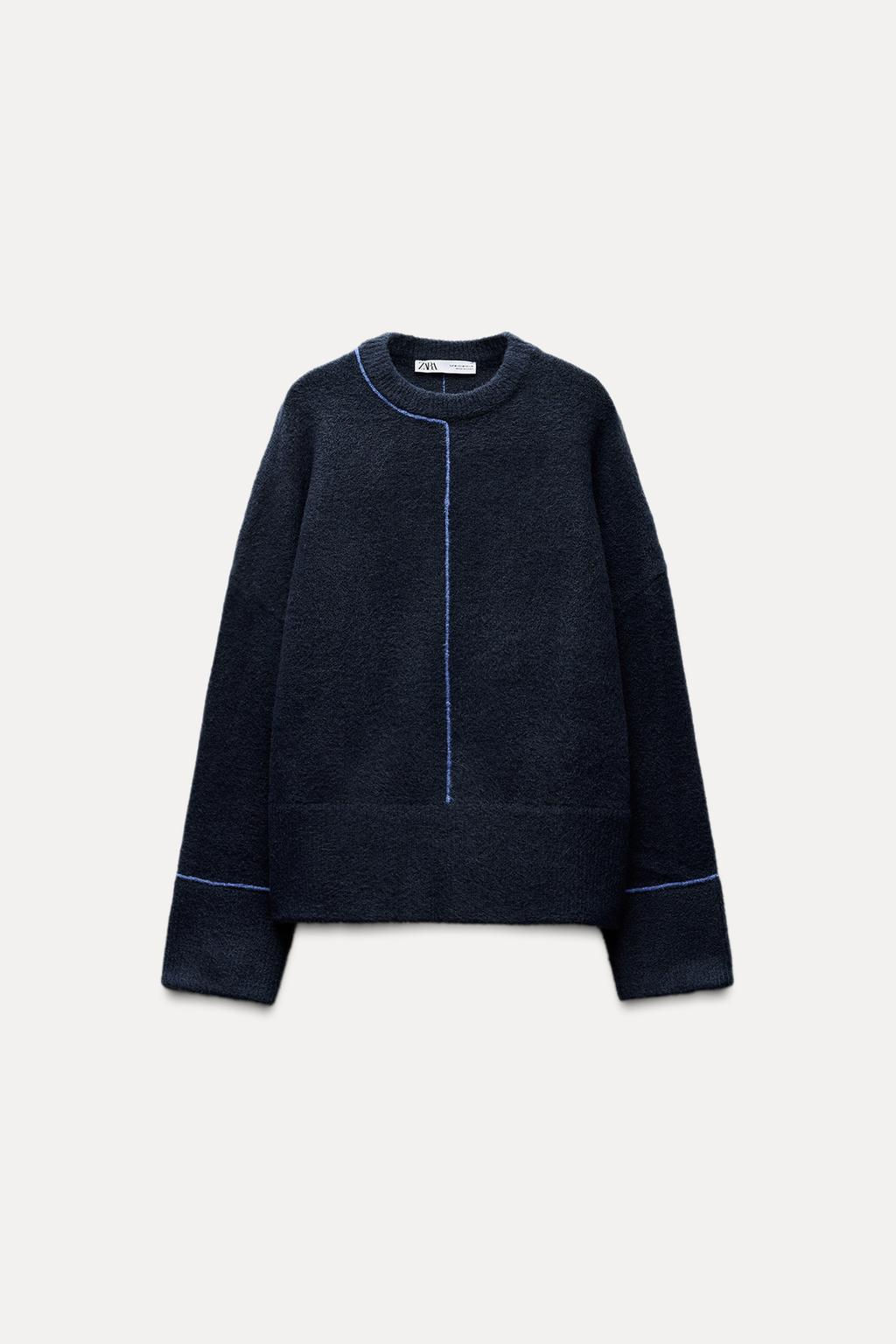 KNIT SWEATER WITH CONTRAST TRIMS - Zara фото 4