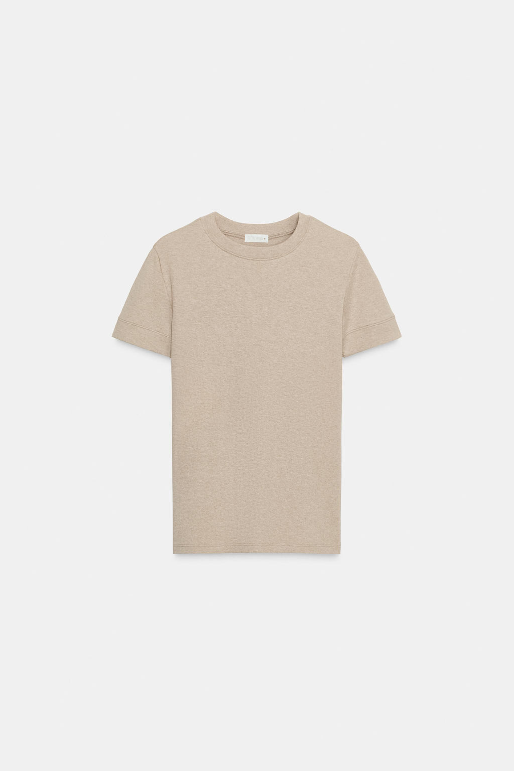 CAMISETA MINIMAL MANGA CORTA / Beige vigor? - Zara фото 6