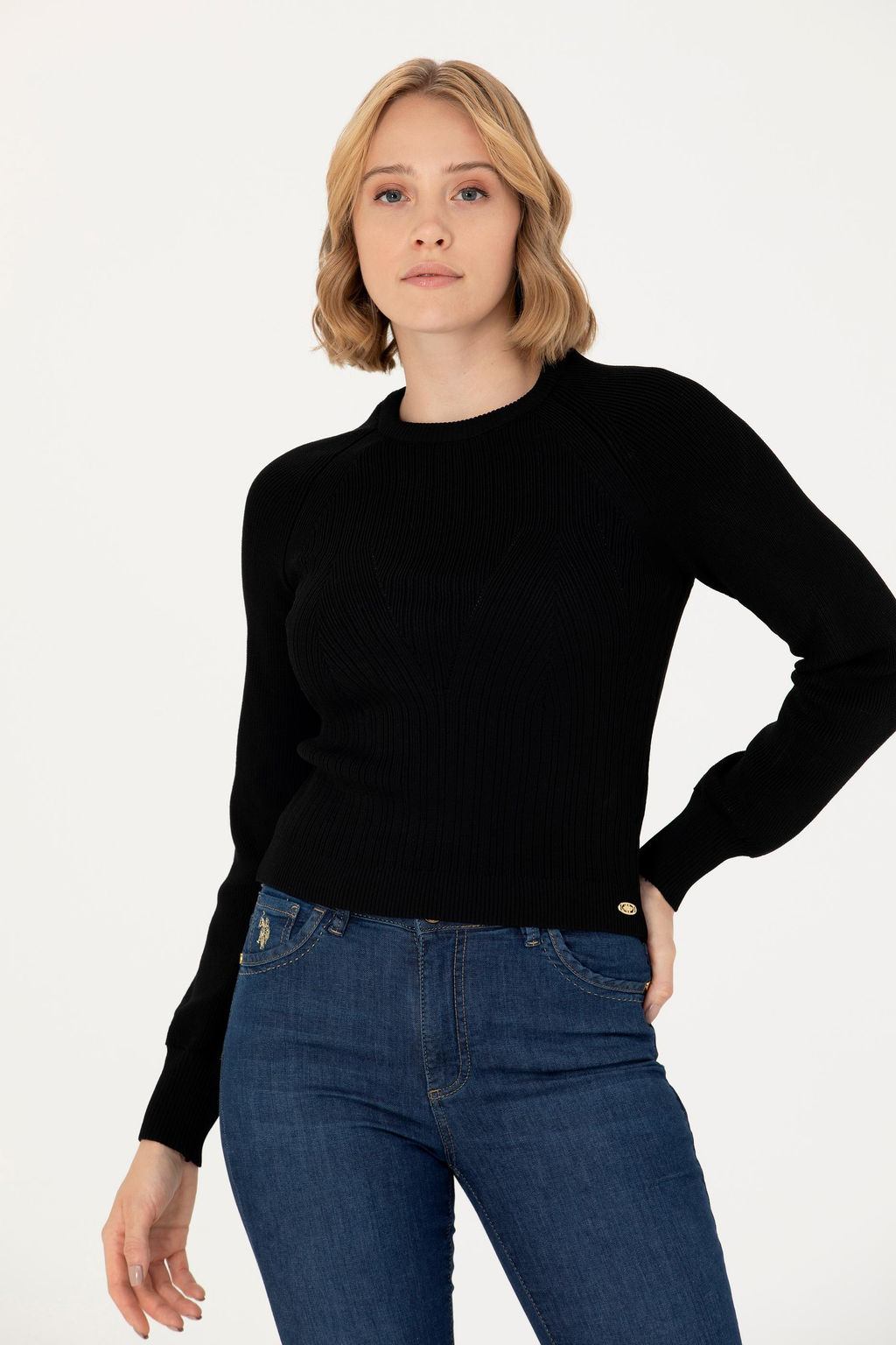 Женский черный свитер с круглым вырезом Неожиданная скидка в корзине - U.s. polo assn фото 10